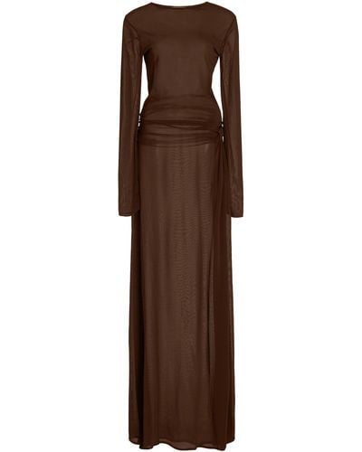 Paris Georgia Basics Tilda Draped Jersey Maxi Dress - Brown