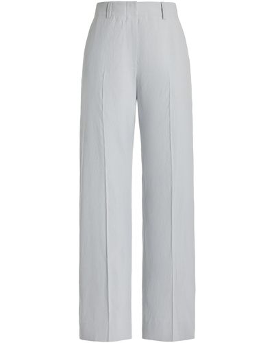 Proenza Schouler Joey Tailored Cotton-blend Wide-leg Trousers - White