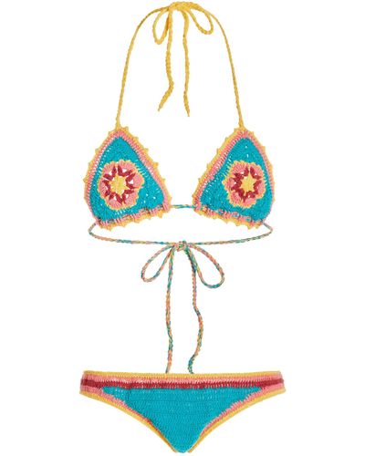 Akoia Swim Exclusive Crocheted Cotton Bikini - Blue