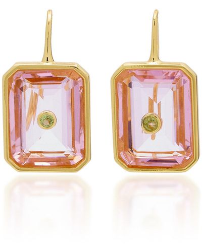 Lizzie Fortunato Exclusive Tile Gold-plated Peridot, Citrine Earrings - Pink