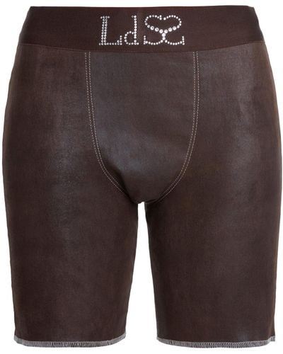 Ludovic de Saint Sernin Leather Mini Biker Shorts - Gray