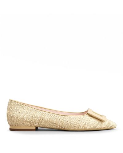 Roger Vivier Gommettine Woven Piping Flats - Natural