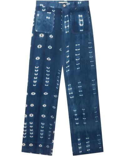 Wales Bonner Brooklyn Tie-dyed Straight-leg Jeans - Blue
