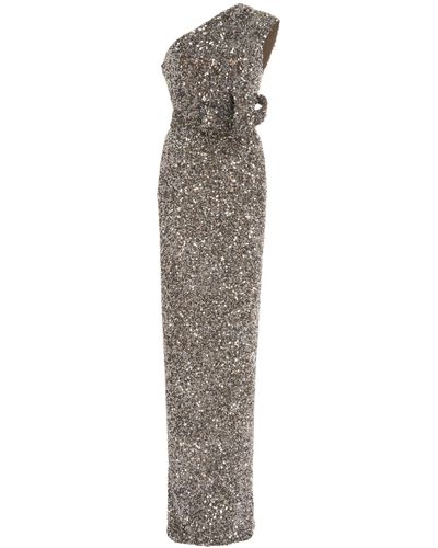 Rachel Gilbert Kristie One-shoulder Sequin Gown - Metallic
