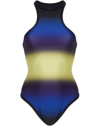 The Attico Gradient-printed Racerback One-piece Swimsuit - Blue