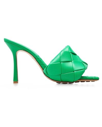 Bottega Veneta The Lido Intrecciato Leather Sandals - Green