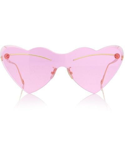 Loewe Heart-shaped Metal Sunglasses - Pink