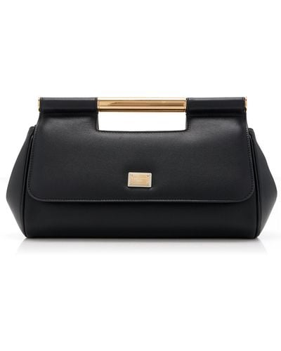 Dolce & Gabbana Medium Sicily Leather Clutch - Black