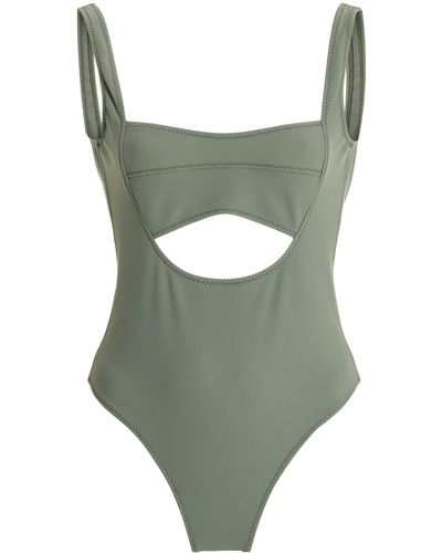 Matthew Bruch Eva Cutout One-piece Swimsuit - Green