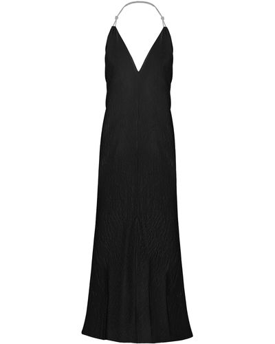 Anna October Charlize Crystal-strap Draped Maxi Dress - Black