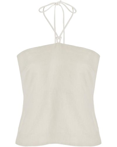 Sir. The Label D'orsay Corded Linen Halter Top - Natural