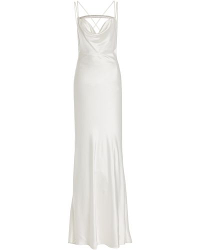 Nue Venus Sateen Slip Maxi Dress - White