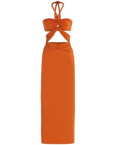 Maygel Coronel Migramah Twisted Cutout Maxi Dress - Orange