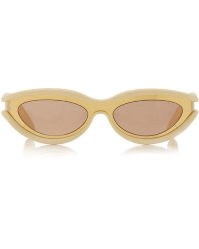 Bottega Veneta Round Cat-eye Rubber Sunglasses - Yellow