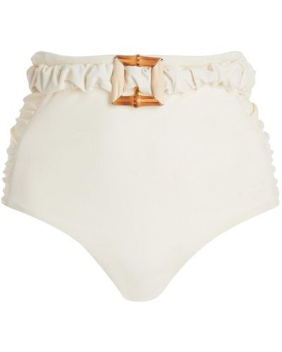 Johanna Ortiz Mahaba Buckle-detailed Bikini Bottom - White