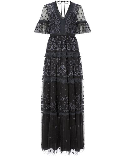 Needle & Thread Midsummer Lace Dress - Black
