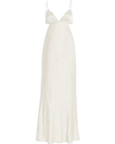 Third Form Crush Satin Midi Dress - White