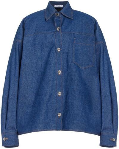 LAQUAN SMITH Oversized Denim Shirt - Blue
