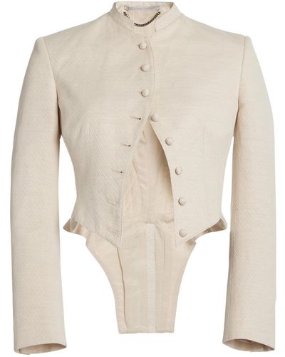 Stella McCartney Cropped Cotton-blend Jacket - Natural