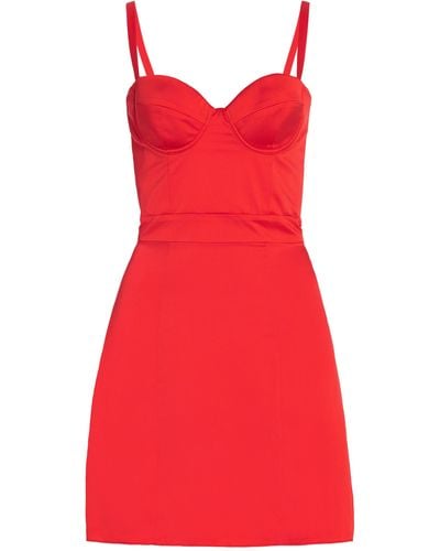 Alejandra Alonso Rojas Bustier Silk Mini Dress - Red