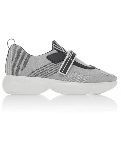 Prada Cloudbust Nylon Slip On Sneakers - Gray