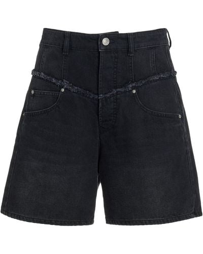 Isabel Marant Oreta High-waisted Denim Shorts - Blue