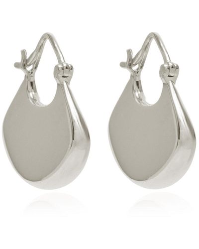 Sophie Buhai Large Gingko Sterling Silver Hoop Earrings - Metallic