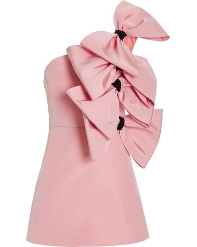 Carolina Herrera Bow-detailed Silk Mini Dress - Pink