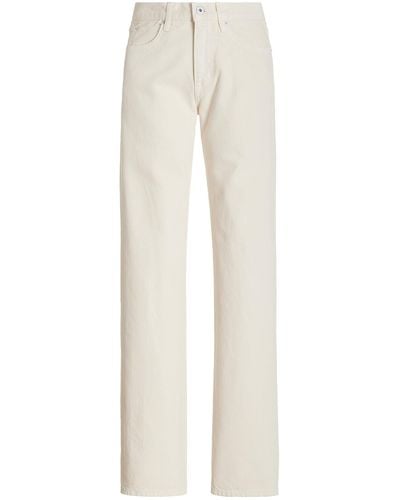 SLVRLAKE Denim Sophie Rigid Mid-rise Long Straight-leg Jeans - White