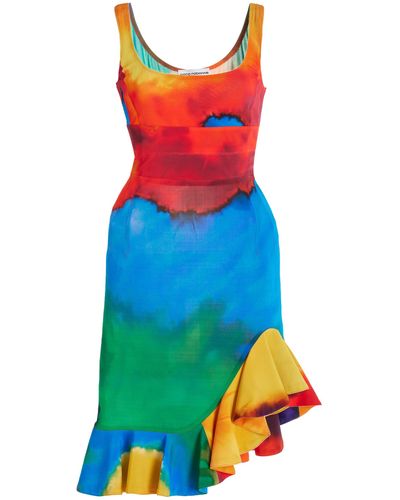 Printed Asymmetrical Minidress in Multicoloured - Rabanne