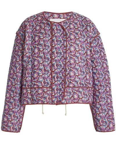 Isabel Marant Gelio Floral Cotton Jacket - Purple