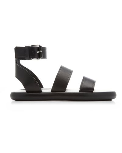 Proenza Schouler Pipe Leather Sandals - Black
