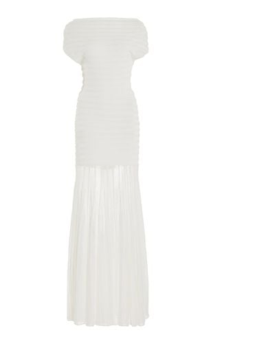 Alexis Marce Pleated Maxi Dress - White