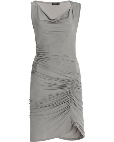 Atlein Ruched Jersey Mini Dress - Grey