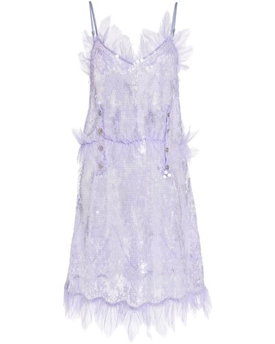 Bottega Veneta Sequined Lace Midi Dress - Purple