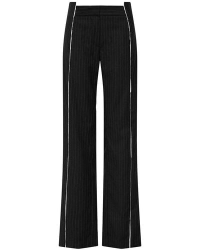 St. Agni Deconstructed Pinstriped Wool-blend Trousers - Black