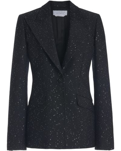 Gabriela Hearst Leiva Sequined Wool-blend Blazer - Black