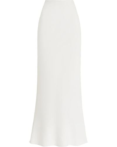 Anemos Bias-cut Stretch Twill Maxi Skirt - White