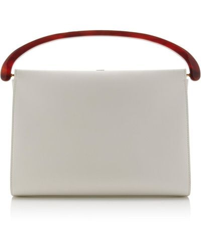 Dries Van Noten Leather Top Handle Bag - White