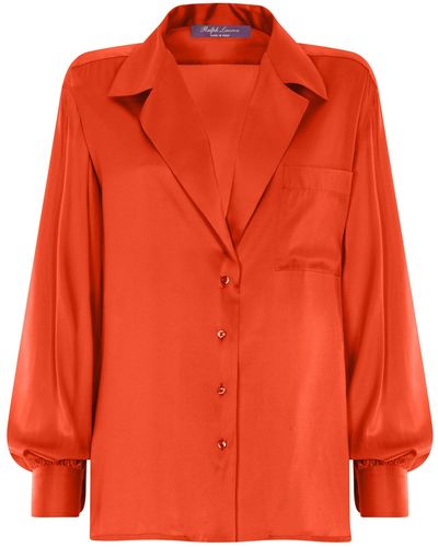 Ralph Lauren Roslin Silk Shirt - Orange