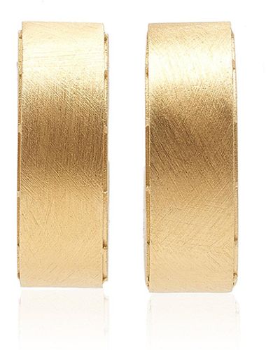 Bottega Veneta Bolt Brushed Gold-plated Sterling Silver Hoop Earrings - Metallic