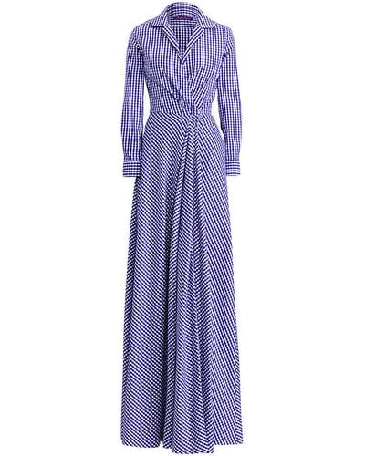 Ralph Lauren Rivera Cotton Gingham Gown - Blue