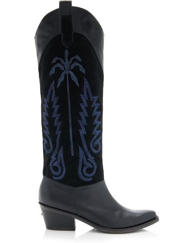 Johanna Ortiz Edge Of The World Leather Western Boots - Black
