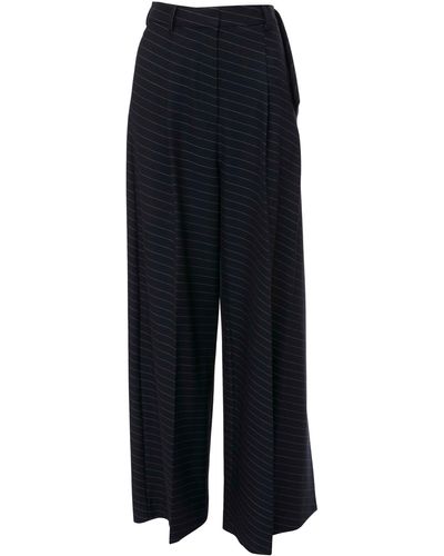 JW Anderson Pleated Wool-blend Wide-leg Pants - Black
