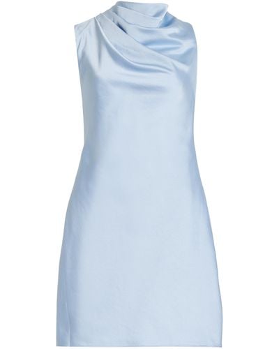 Significant Other Annabel Draped Satin One-shoulder Mini Dress - Blue
