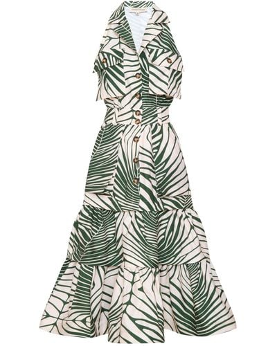 ANDRES OTALORA Manaos Cotton Poplin Midi Dress - Green
