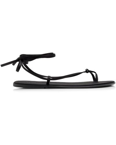 The Row Knotted Satin Sandals - Black