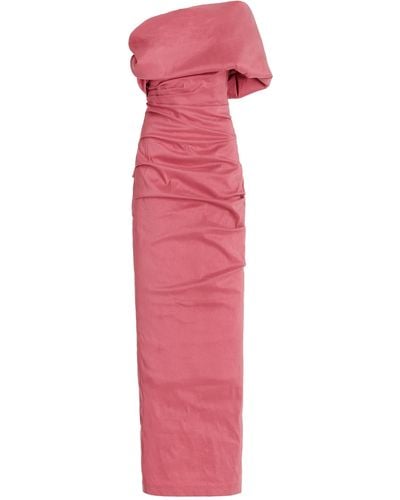 Rachel Gilbert Kat One-shoulder Shantung Gown - Pink