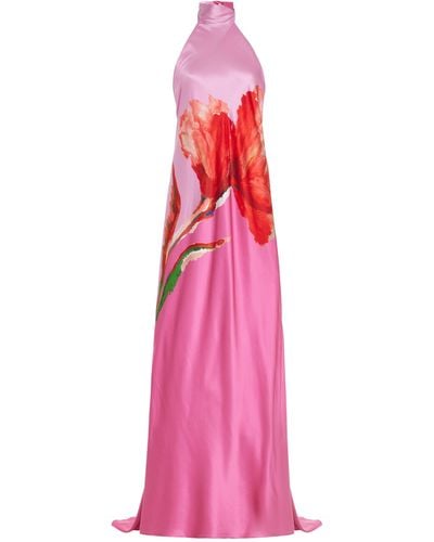 Silvia Tcherassi Exclusive Sherry Floral Stretch-silk Maxi Dress - Pink