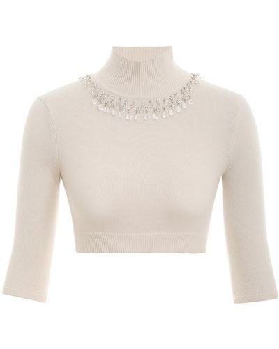 Zimmermann Matchmaker Wool Cropped Top - Natural